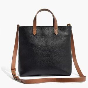 Black and Brown Leather Madewell Zip Top Crossbody bag